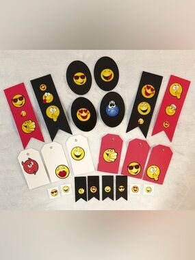 Emoji Gift Tag Set - Hand Crafted Set of 22